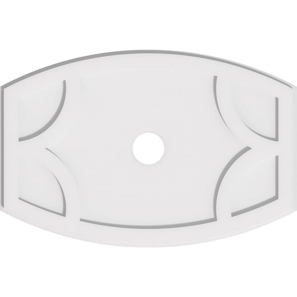 Ekena Millwork Kailey Architectural Grade PVC Ceiling Medallion, 28"W x 18 5/8"H x 3"ID x 15"C x 1"P, One-Piece CMP28X18KY-03000 - main